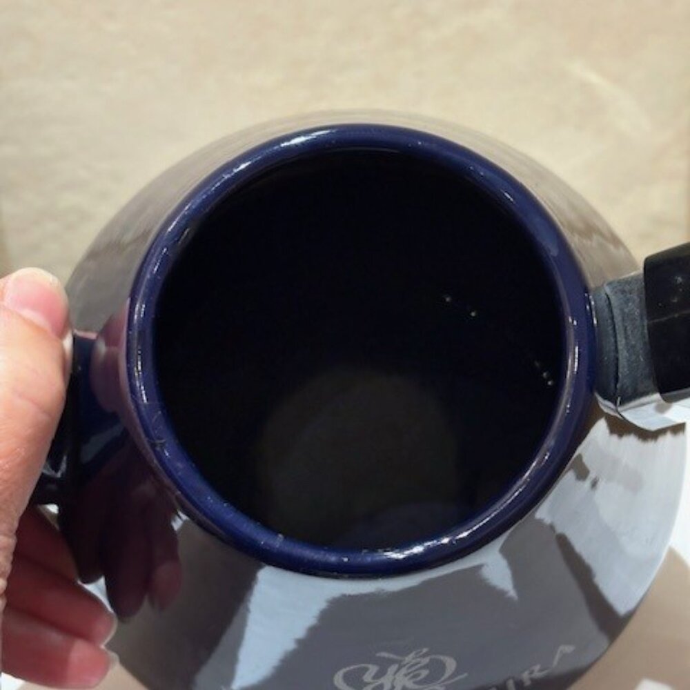 Vintage Cobalt Blue Enamel on Steel Coffee Pot or Tea Kettle Yumi Katsura - Picture 10 of 12